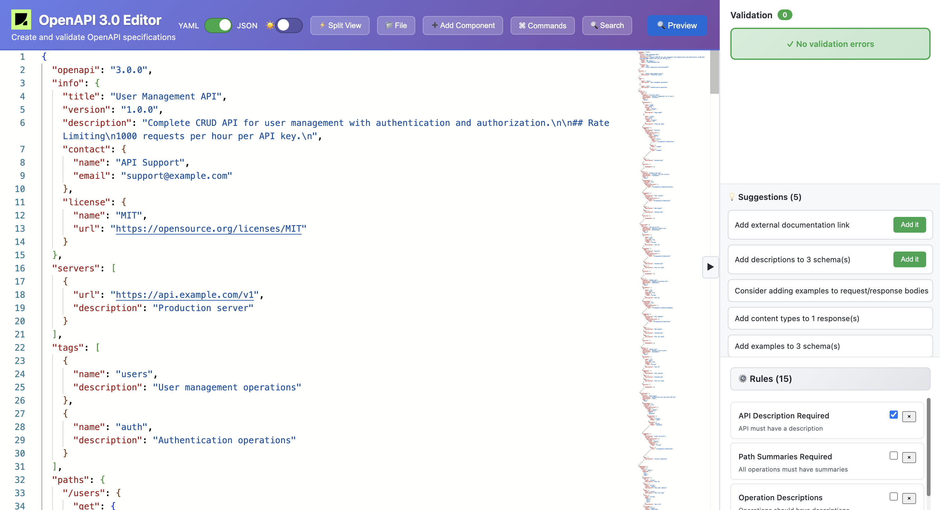 SwaggerEditor Interface Preview